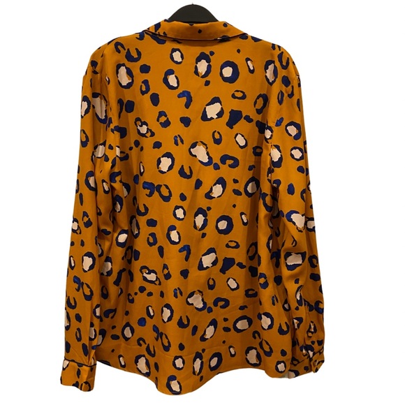 3.1 PHILIP LIM x Target Double Breasted Blazer Orange w/ Blue Leopard Print - Picture 5 of 16